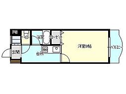 ブリックス 1Kの間取図画像