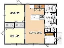 森ノ庵 A号室 2LDKの間取り