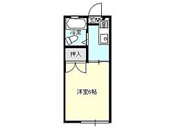 館ハウス 1Kの間取図画像