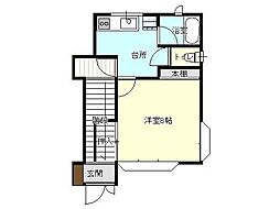 S・K紅文B 1Kの間取図画像