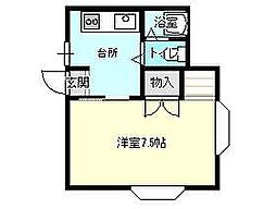 ハウス12 1Kの間取図画像