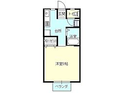 ヒルズエスペランサ 1Kの間取図画像