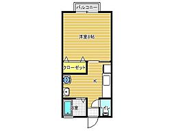 メゾンM 1Kの間取図画像