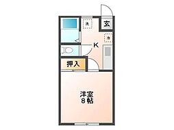 ルミナス三浦2 1Kの間取図画像