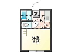 ローリエ広面 1Kの間取図画像