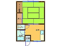 サンハイツYUZAWA1 1Kの間取図画像