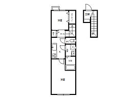 ル・メイユール売市 206号室 2階1SKの間取り
