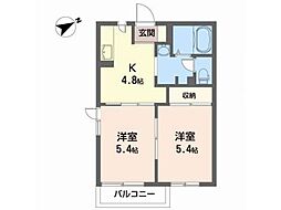 ビーナスアンドマース 2Kの間取図画像