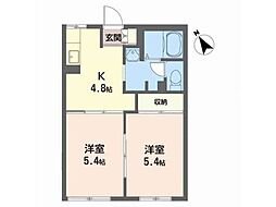 クレストフジスイC 2Kの間取図画像