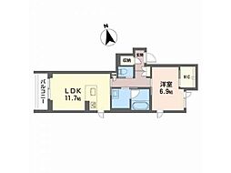 ベレオ中央通 1LDKの間取図画像