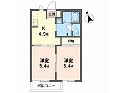 コートラックスA 2Kの間取図画像
