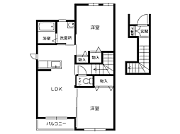 ガナールD 2LDKの間取図画像