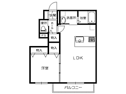 プロヌーブ駅西 1LDKの間取図画像