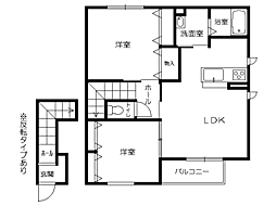 シャーメゾン南仙北B 2LDKの間取図画像