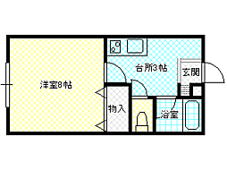 コモドヴィータ 1Kの間取図画像
