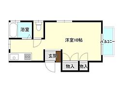 コーポキャピタル ワンルームの間取図画像