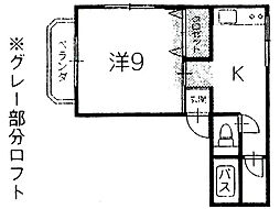 ロフトハウスYAMADA 1Kの間取図画像