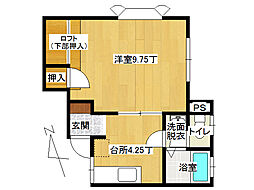 フリーダムスペースA 1DKの間取図画像