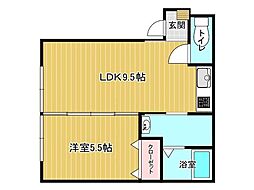 パレスブルースカイ 1LDKの間取図画像