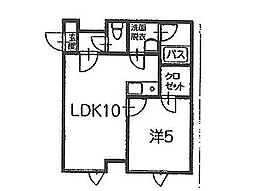 はうすむらかみ 1LDKの間取図画像