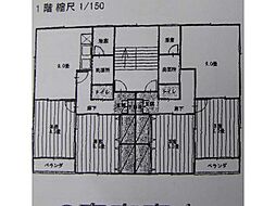 おぐらハイツB 2LDKの間取図画像
