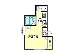 アーバンホームズ第一本町 ワンルームの間取図画像