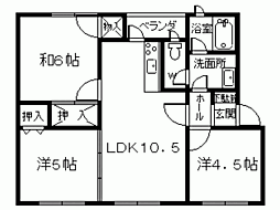 アーバンホームズ第五浜田玉川 3LDKの間取図画像