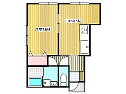 メゾンプランドール 1LDKの間取図画像