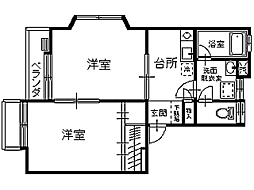 コーポS 2Kの間取図画像
