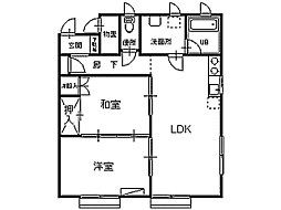 ハイツ千田B 2LDKの間取図画像