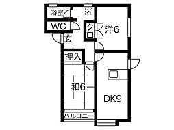 サンパティークD 2LDKの間取図画像