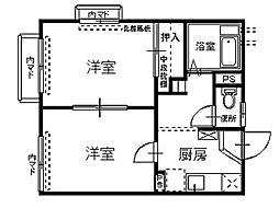 リバーサイドパレスA 2Kの間取図画像