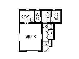 LagomB 1Kの間取図画像