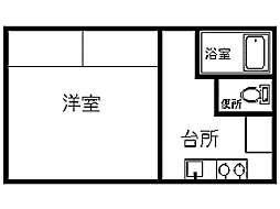 コーポセンイチ 1Kの間取図画像