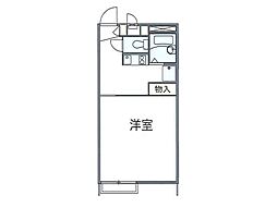 リヴェール水沢 1Kの間取図画像