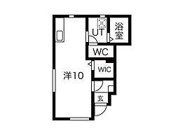 ル・メイユール尼沼B棟 ワンルームの間取図画像