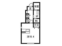 East VillageIII 105号室 1階1Kの間取り