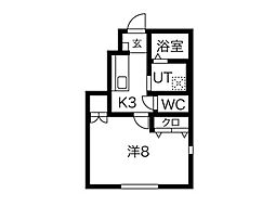 プルミエール水沢2 1Kの間取図画像