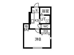 グランドパレス御所橋II 1Kの間取図画像