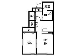 TX前沢 A 1LDKの間取図画像