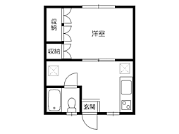 メゾンド山王 1Kの間取図画像