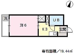 第三落海ビル 1Kの間取図画像