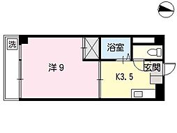 とんぼビル 1Kの間取図画像