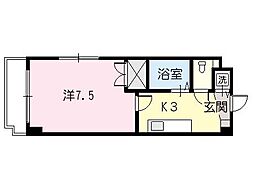 メゾンドST 1Kの間取図画像