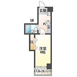 IBビル・2 1Kの間取図画像