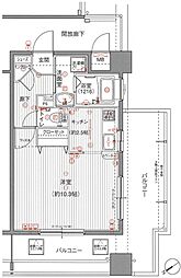 ジェイシティミライエ大手町 1Kの間取図画像