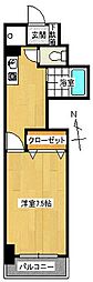 横田第二ビル 1Kの間取図画像