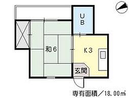 第一シマビル 1Kの間取図画像
