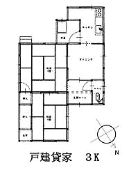 JR芸備線 玖村駅 バス30分 岩の上バス停下車 徒歩10分の賃貸一戸建て 3Kの間取り