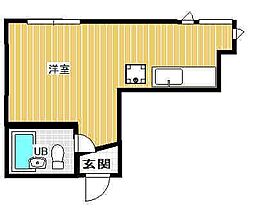 沖本ビル ワンルームの間取図画像